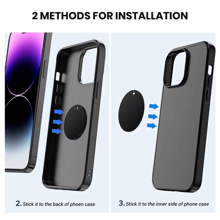 TOPK Universal-Metallplatte für magnetische Kfz-Telefonhalterungen, 4er-Pack, Schwarz - Bild 2