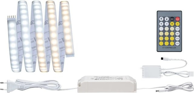 Paulmann LED-Strip Tunable MaxLED 1000 Basisset IP44 Weiß mit Fernbedienung und Netzteil - Bild 1