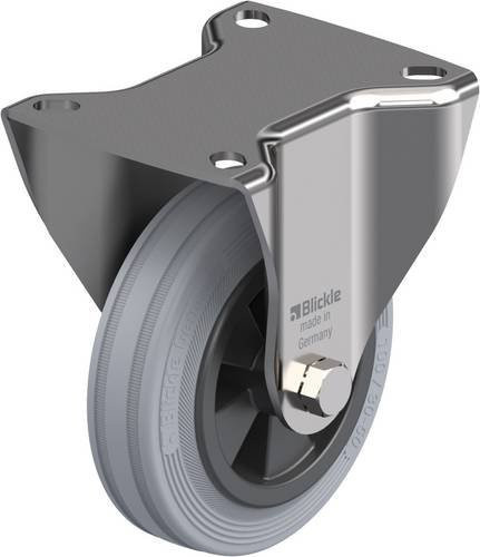 Blickle BX-VPP 100G-SG Bockrolle aus Edelstahl und Kunststoff in Grau und Schwarz mit 100 mm Rad-Durchmesser und 70 kg Tragfähigkeit - Bild 1