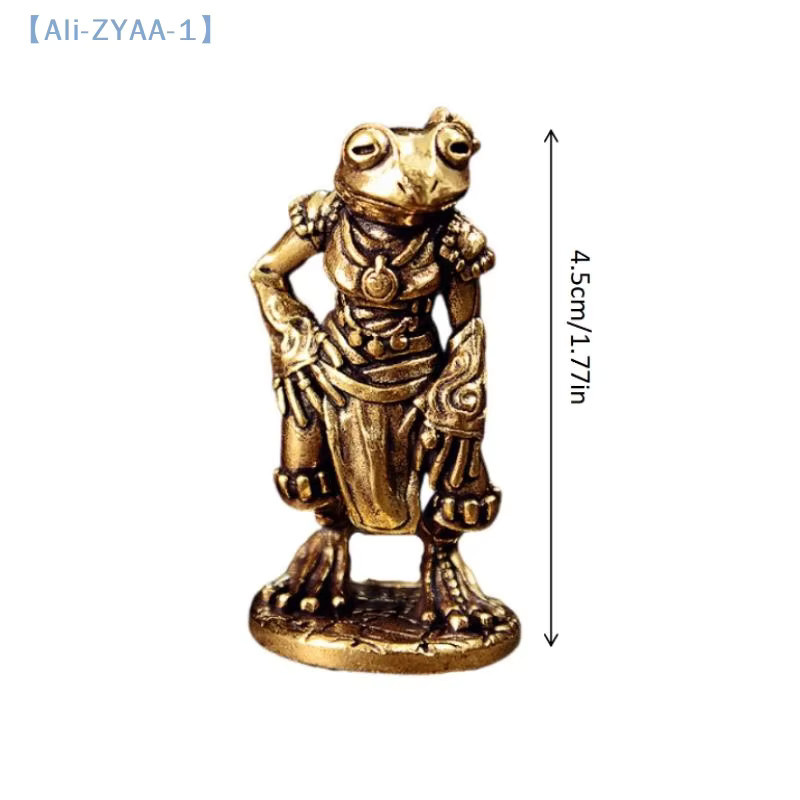 JETTING Frosch-Statue aus Messing in Antik-Optik als dekorative Tierskulptur für deinen Schreibtisch oder als Tee-Haustier-Sammlerstück - Bild 2