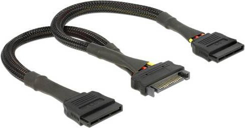 DeLOCK SATA-Stromkabel mit SATA-Stromstecker (M) in Schwarz - Bild 1