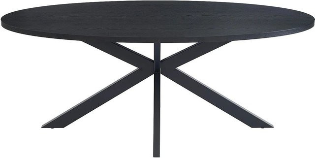 Vente-unique Esstisch Linioma in Schwarz mit Eichenfurnier und Metallgestell, rechteckig - Bild 1