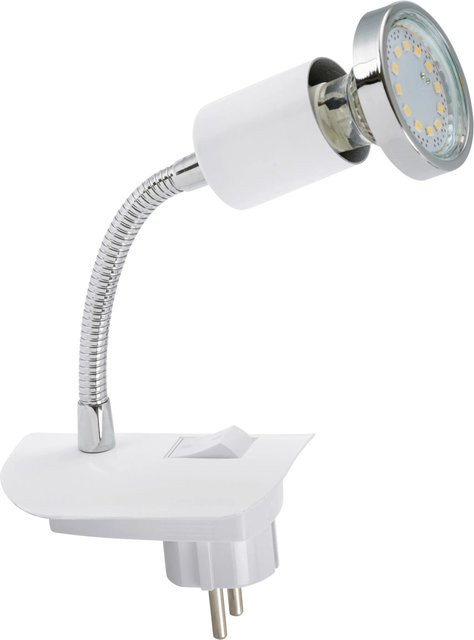 Briloner LED-Steckerleuchte in Weiß aus Metall mit GU10 Leuchtmittel und warmweißem Licht - Bild 1