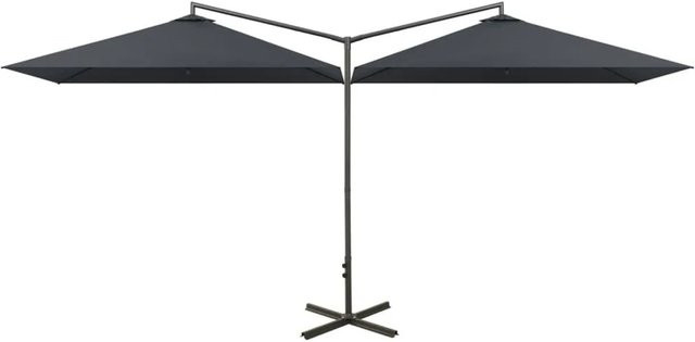vidaXL Doppel-Sonnenschirm mit Stahl-Mast in Anthrazit, B/T: 600 x 300 cm - Bild 1