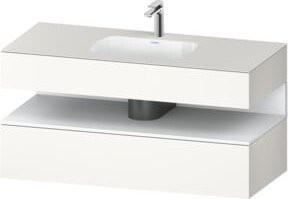 Duravit Einbauwaschtisch-Möbel-Set Qatego in Weiß mit Kon-WTU und Nischenbauweise, B/T/H: 120 x 55 x 60 cm - Bild 1