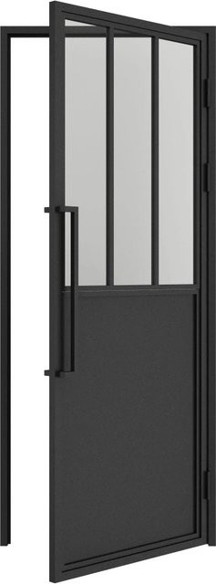 inova Loft Glastür Komplettset mit Klarglas und schwarzem Beschlag, DIN Rechts, B: 83,0 cm, H: 211,5 cm - Bild 1