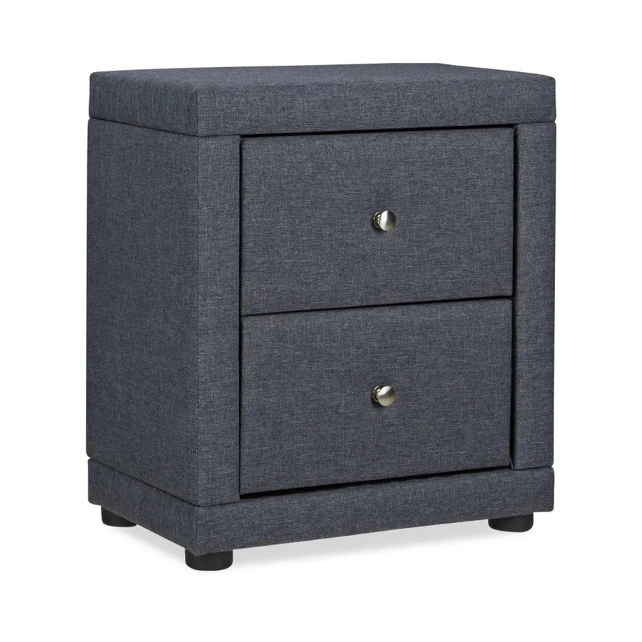 Homestyle4u Nachtschrank in Grau, B/T/H: 47 x 54 x 29 cm - Bild 2