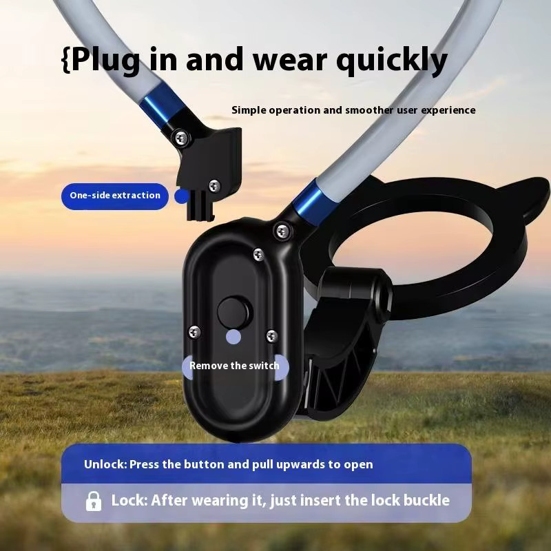KOQZM Magnetische Halshalterung mit Schnellverschluss für iPhone und Android in Schwarz - Bild 2
