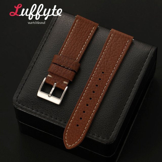 Luffyte Uhrenarmband Echtleder, Lychee-Textur, Herren - Bild 1