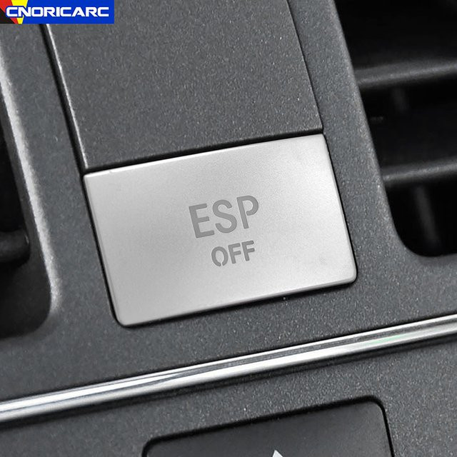 CNORICARC Dekorative Aufkleber für die Mittelkonsole mit CD- und ESP-Schalter für Mercedes Benz C-Klasse W204 und GLK X204, Farbe: Silber - Bild 1