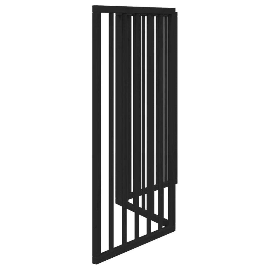 vidaXL Hundetor faltbar aus Pappelholz, 3-teilig, Schwarz, Höhe: 150 cm - Bild 7