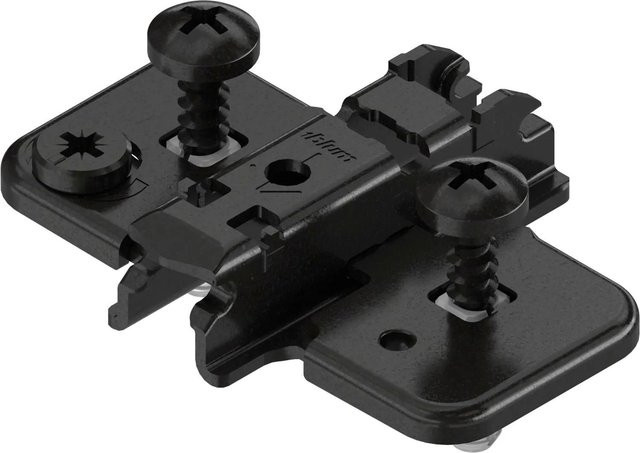 Blum Exzenter-Kreuzmontageplatte Clip On Expando in Onyx Schwarz aus Stahl mit 3 mm Distanz - Bild 1