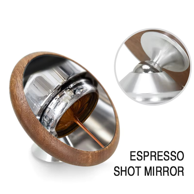 CafeGaGa Magnetischer Espresso-Überwachungsspiegel zur Beobachtung der Extraktion, Silber, Rund - Bild 2