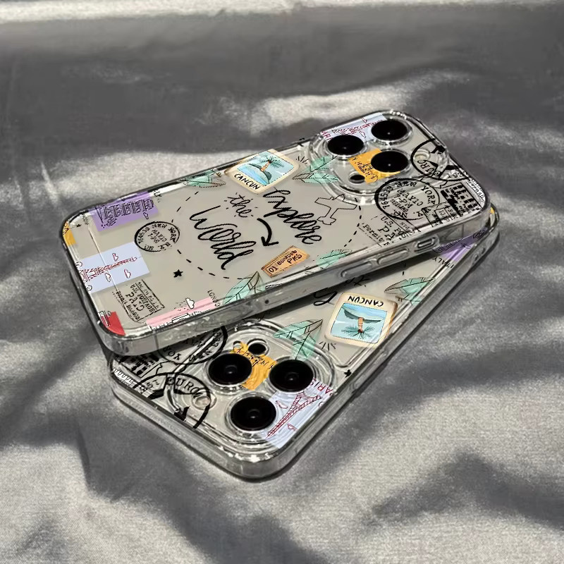 Xiaomi Handyhülle mit Cartoon-Reise-Graffiti-Muster, transparente Stoßfänger-Schutzhülle für Mi 17 Pro 15 14 13 12 11 Lite 5G Mi 15 T Pro 14T 13T 12T - Bild 2