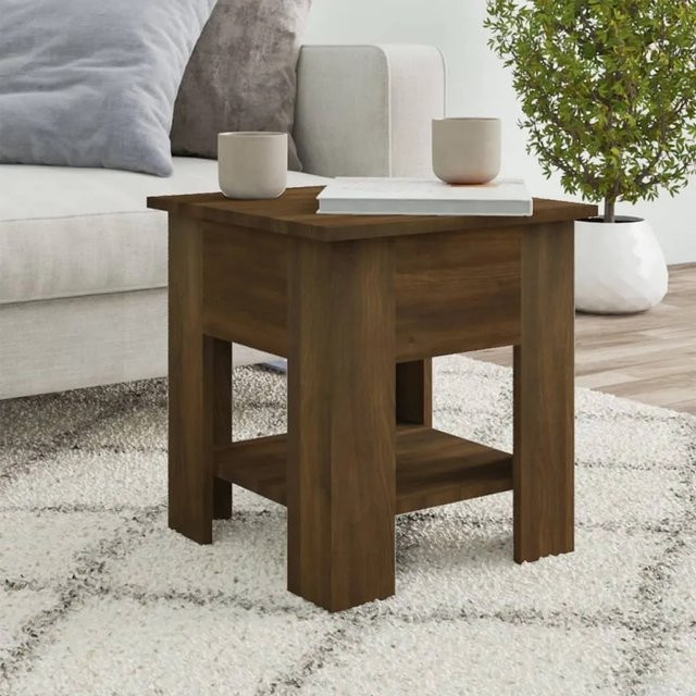 vidaXL Couchtisch in Braun mit Eichen-Optik, modernes Design aus Holzwerkstoff, B/T/H: 40 x 40 x 42 cm - Bild 1