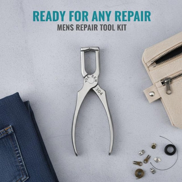 eelhoe Edelstahl-Reißverschlusszange in Silber als DIY-Reparaturset für Kleidung und Schuhe - Bild 1