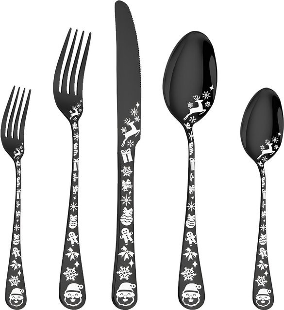 40-teiliges Besteckset aimo aus Edelstahl in Gold und Schwarz, Service für 5 Personen mit mattem Finish - Bild 1