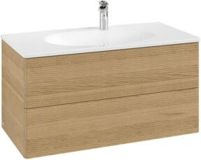 V&B Waschtischunterschrank Antao mit Auszugbeleuchtung in Honey Oak, B/T/H: 98,8 x 50,4 x 49,6 cm - Bild 1