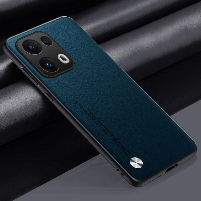 Handyhülle aus PU-Leder für OPPO Reno 13 Pro 5G und OPPO Reno 13 5G in Blau mit Matt-Silikon-Vollschutz - Bild 1