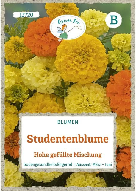 Grüne Fee Studentenblume Saatgut Hohe Gefüllte Mischung für Beete und Rabatten 50 g - Bild 1
