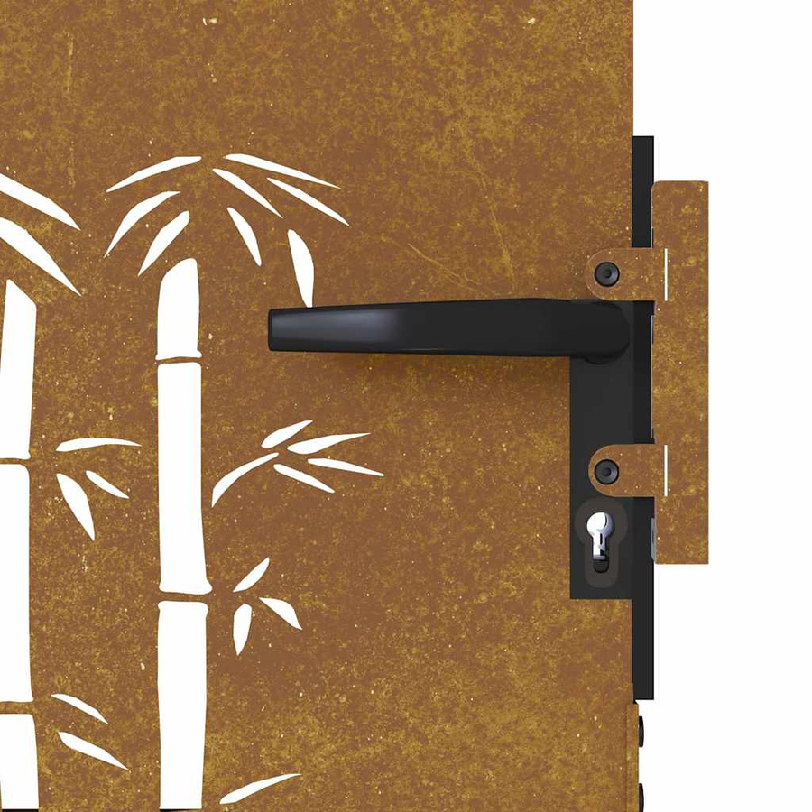 vidaXL Gartentor aus Cortenstahl im Bambus-Design, Farbe: Braun, B/H: 85 x 75 cm - Bild 3