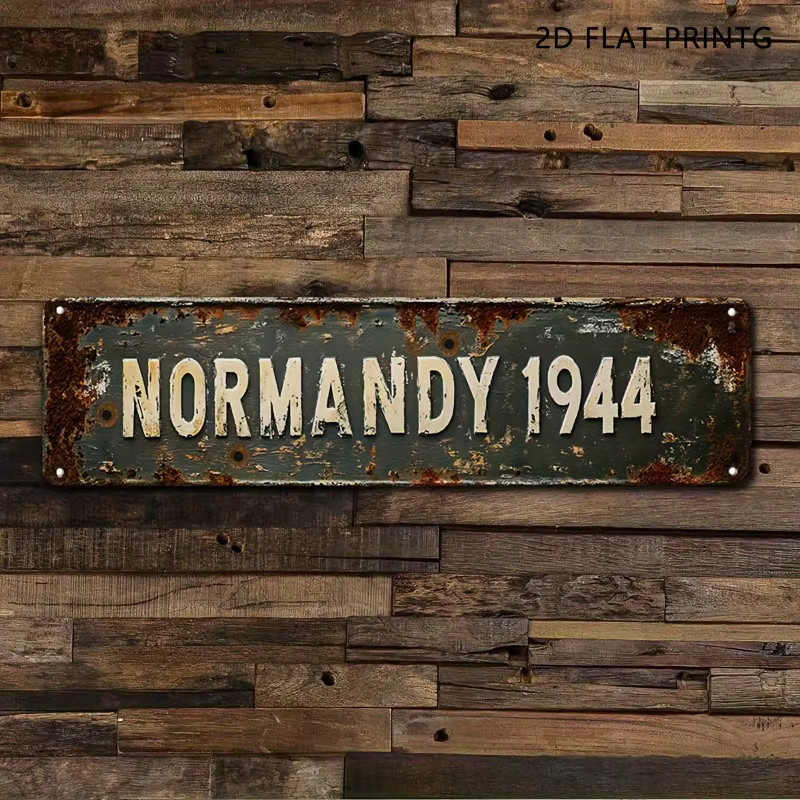 Vintage Metallplakette Normandie 1944 von CIFBUY als Wanddekoration in Mehrfarben, B/H: 40 x 40 cm - Bild 2
