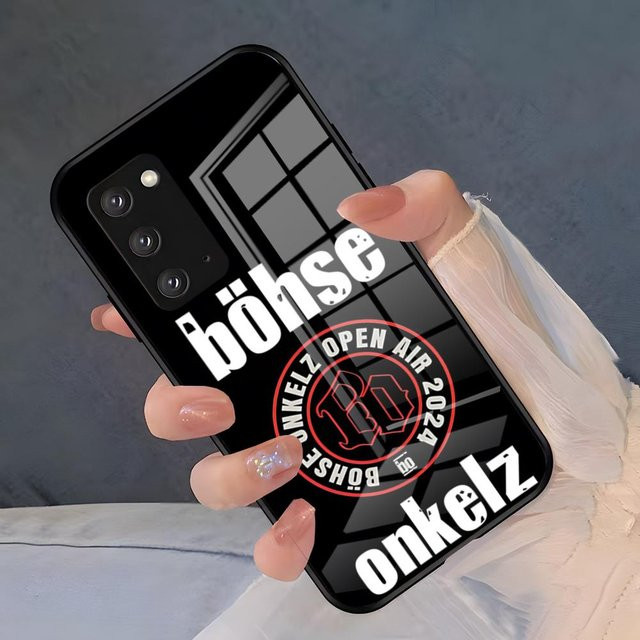 B-Bohse Onkelz Band Handyhülle für Samsung Galaxy A-Serie, stoßfeste Glasabdeckung in Schwarz - Bild 1