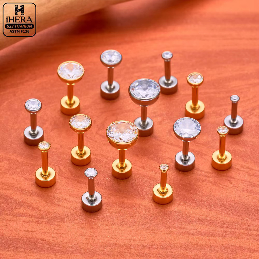 Piercing Schraub-Labret-Set Titan, Unisex - Bild 2