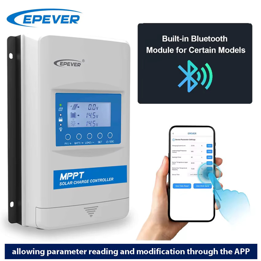 EPEVER MPPT Solarregler XTRANG3BLE mit Bluetooth, 12/24/36/48V, Farbe: Weiß - Bild 2