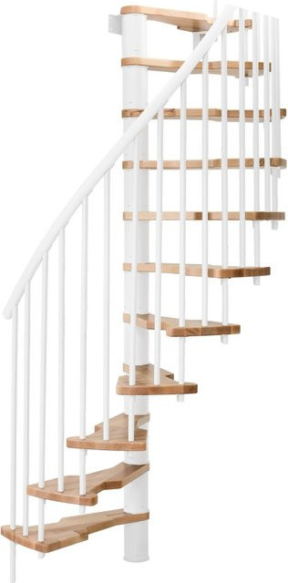 Minka Spindeltreppe Metallica Smart Spiraltreppe aus Holz in Buche-Weiß für eine Raumhöhe bis 305 cm - Bild 1