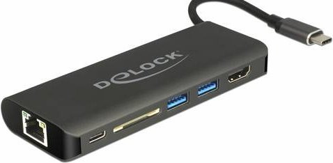 Delock USB-C Dockingstation mit HDMI, USB-A und GigE Ethernet in Anthrazit/Schwarz - Bild 2
