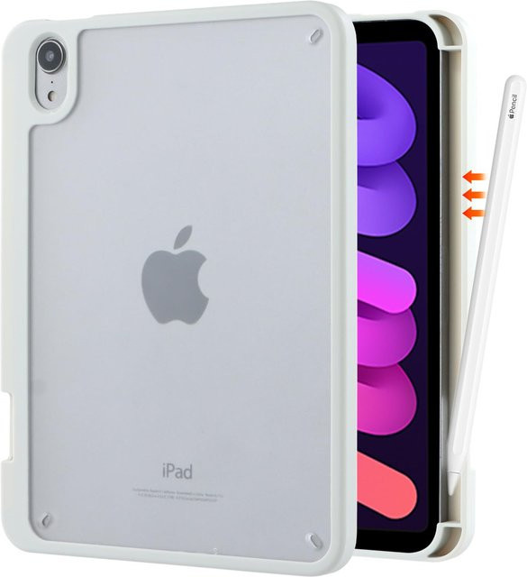 Schutzhülle für iPad Mini 7. Generation (2024) und iPad Mini 6. Generation (2021) mit Stifthalter und mattierter transluzenter Rückseite in Beige - Bild 1