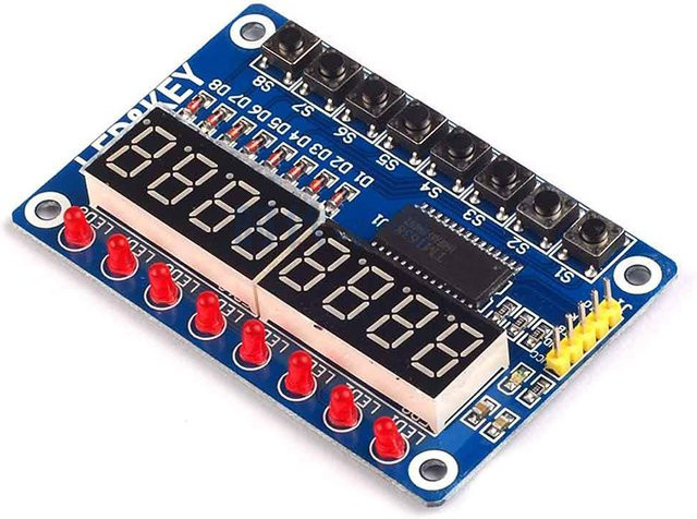 Si Tai&SH TM1638 Modul Schlüsselanzeige mit blauer 8-Bit digitale LED-Röhre für AVR und Arduino - Bild 1