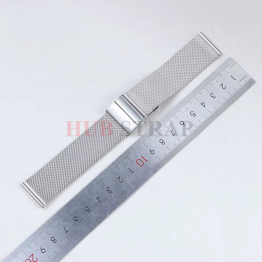 Uhrenarmband Edelstahl, Mesh, Silber, Unisex - Bild 4
