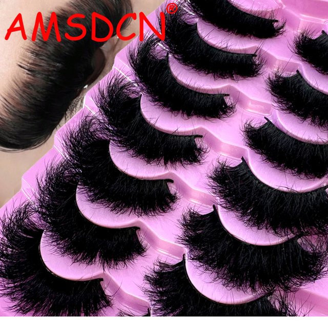 AMSDCN Künstliche Nerzwimpern, Black, 7 Paar - Bild 1