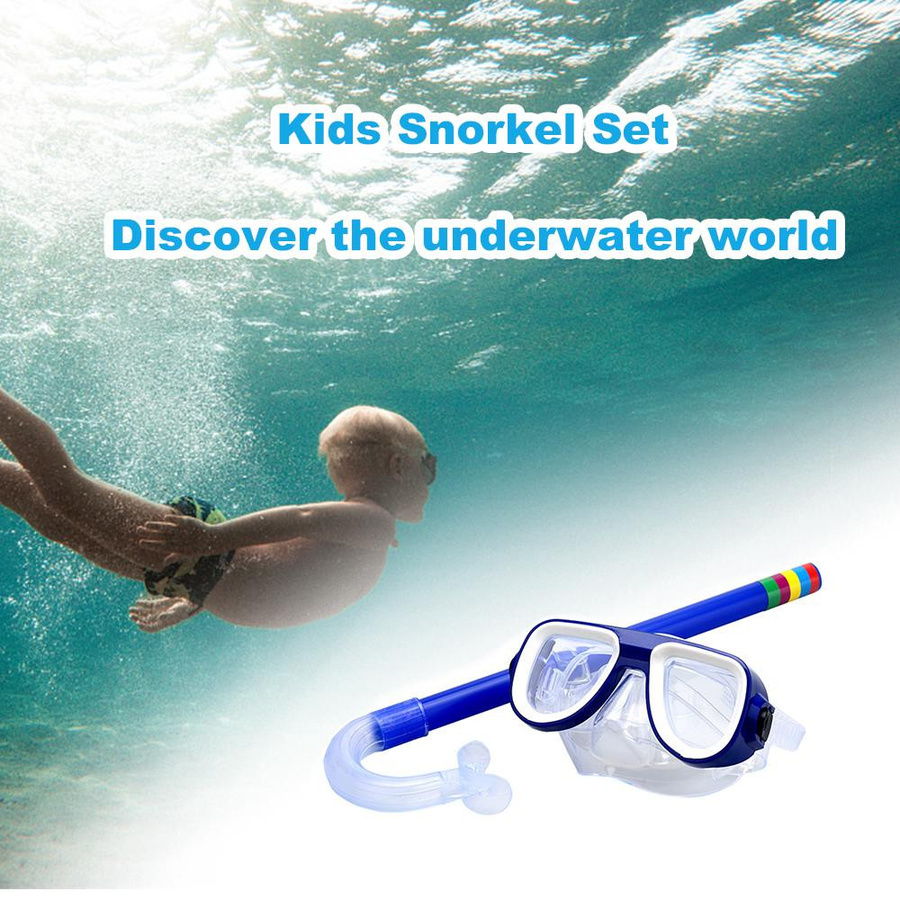 TOMTOP JMS Schnorchelset mit Schwimmbrille und Tauchermaske, blau - Bild 3