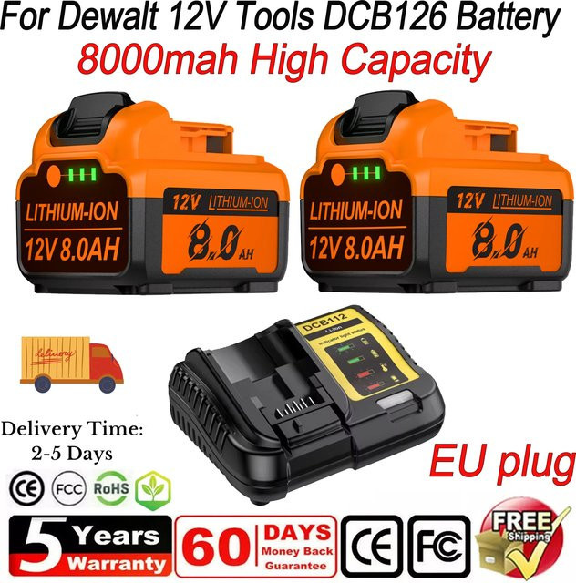 Bonacell DCB126 Li-Ion Ersatzakku 8000mAh für Dewalt 12V Werkzeuge, Farbe: Orange - Bild 1
