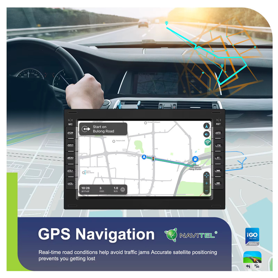 Camecho 7 Zoll Android Auto und CarPlay Multimedia Player für VW Bora Passat Polo Jetta mit 6 GB RAM und 128 GB Speicher, Schwarz, inklusive GPS und WiFi - Bild 4