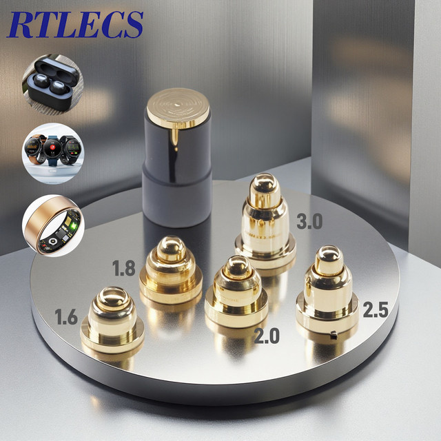 RTLECS Federkontakt-Steckverbinder SMD DIP Ultra Low Profile in Gold für Bluetooth-Kopfhörer, Smartwatch und Ring Batterieladeadapter - Bild 1