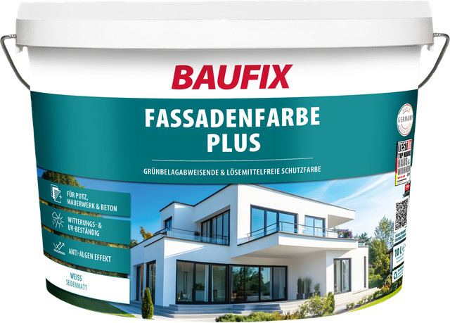 Baufix professional Fassadenfarbe Plus, Weiß, matt, 10 l - Bild 1