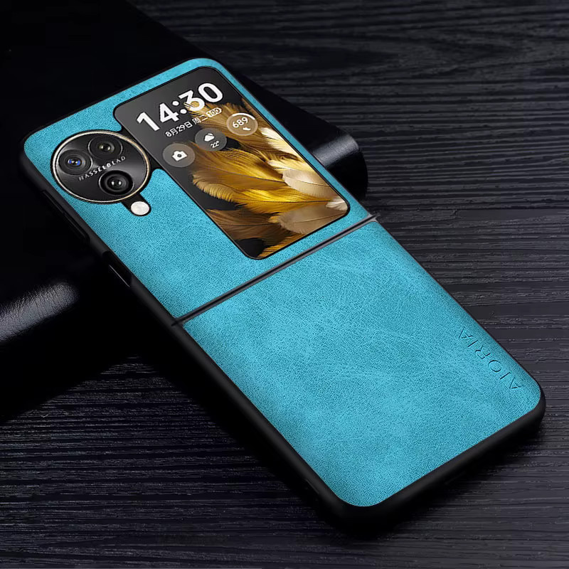 Premium PU Leder Handyhülle für Oppo Find N3 N2 N Flip X5 Lite X6 X5 X3 Pro in Blau - Bild 1
