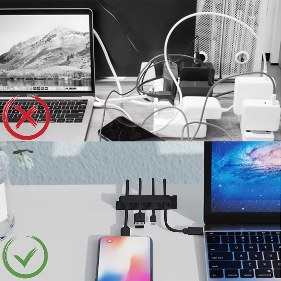 Flexibler Silikon Kabel-Organizer in Schwarz für USB-C Kabel und Zubehör - Bild 2