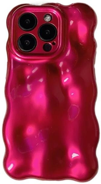 YULIN Handyhülle mit 3D Meteoritenmuster in Rose Pink, stoßfest und glänzend für iPhone 16 Pro Max, 17, 14 Pro, 13, 12, 11 und 1 Plus - Bild 1