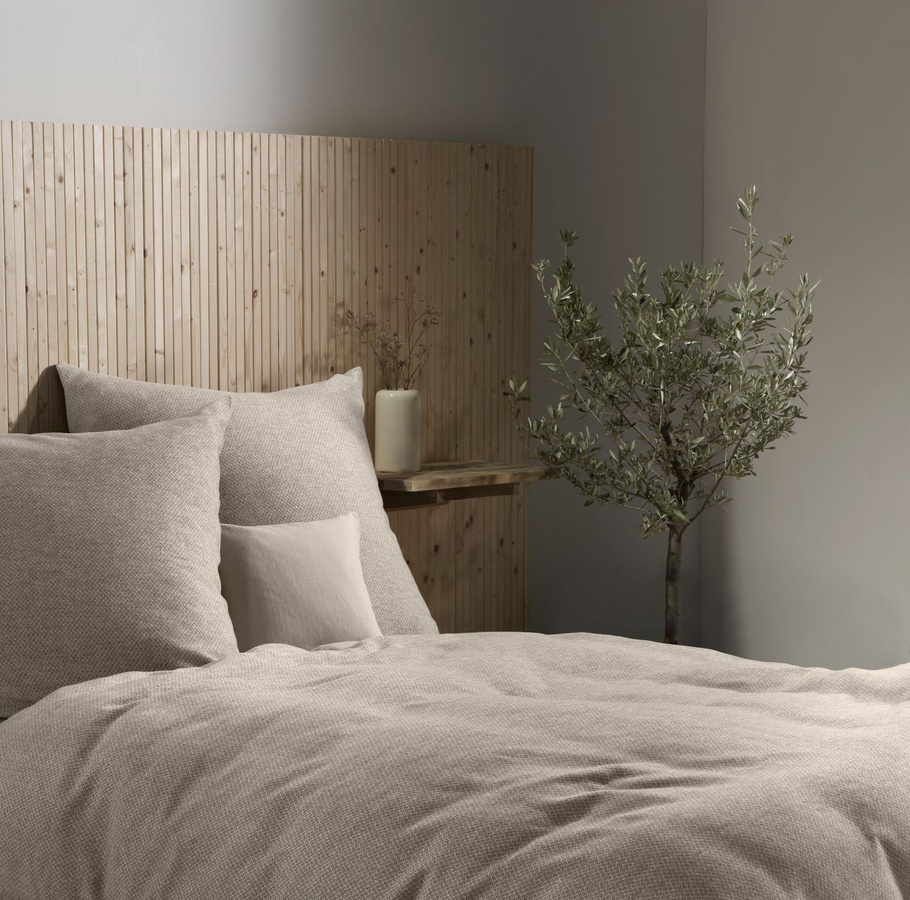 Fleuresse Lech Edelflanell Bettwäsche Beige mit Deckenbezug und Kissenbezug, B/H: 155 x 220 cm und 80 x 80 cm - Bild 1