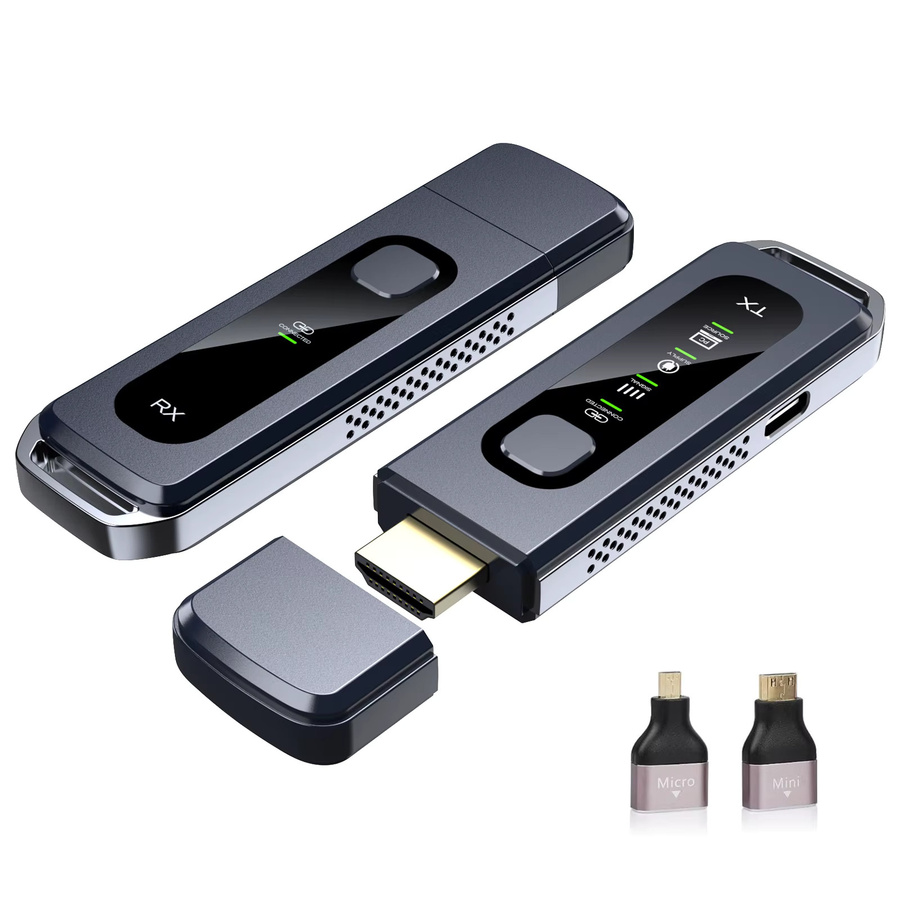 VIKEFON Drahtloser HDMI Video Extender Full HD 1080P Sender und Empfänger Set für Bildschirmspiegelung, Schwarz, Reichweite: 50 m - Bild 7