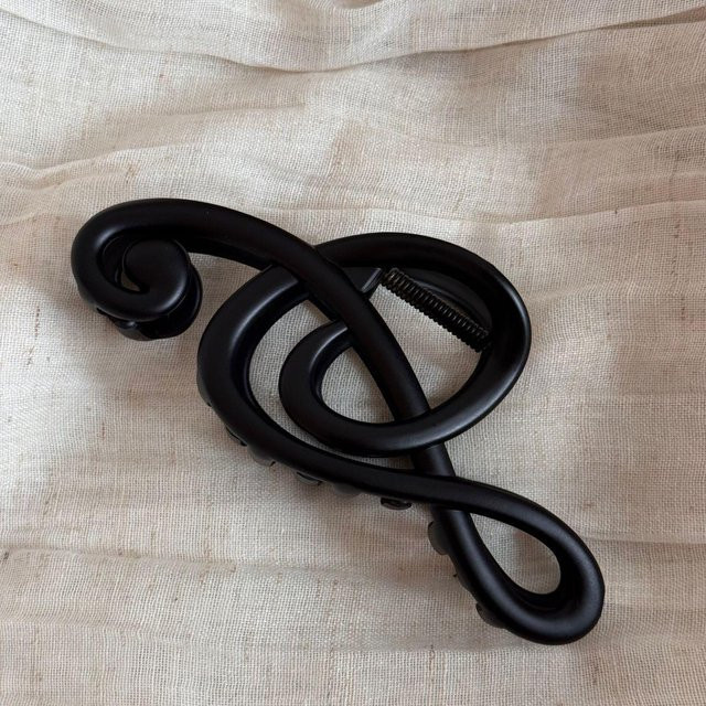 Haarspangen Damen, Mobius-Ringform, schwarz, matt - Bild 1