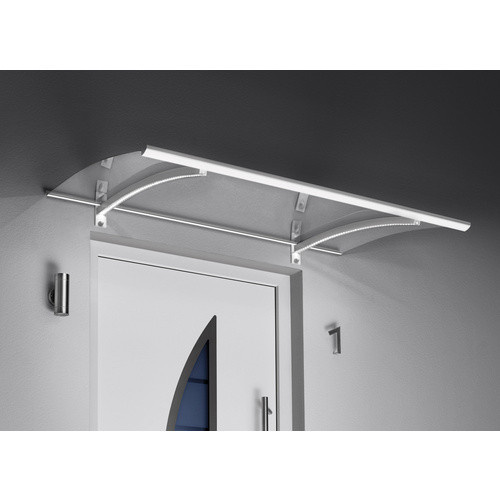 GUTTA Pultvordach aus Polycarbonat und Aluminium, weiß/klar, B/T/H: 150 x 90 x 135 cm - Bild 2