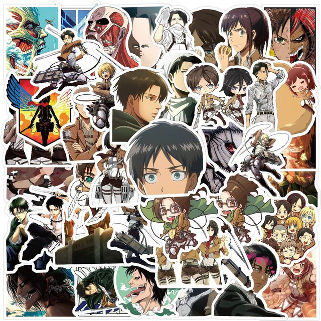 Bandai Attack on Titan Aufkleber, 50-teiliges Set, Bunt / Mehrfarbig - Bild 1