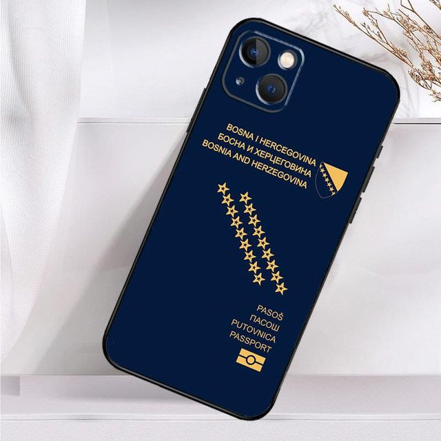 iPhone Schutzhülle mit Bosnien Flaggen Design in Blau für verschiedene iPhone Modelle - Bild 1