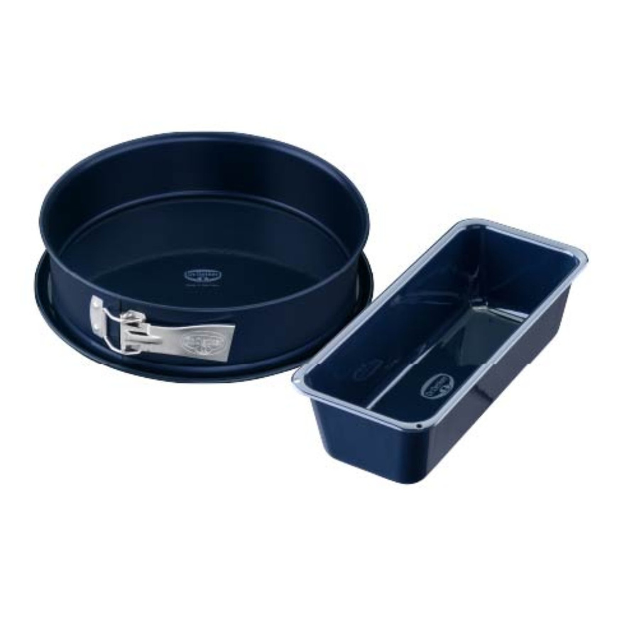 Dr. Oetker Backformen-Set Back-Liebe aus Emaille, 2-teilig, Blau, Kastenform und Rundform mit Antihaftbeschichtung - Bild 3